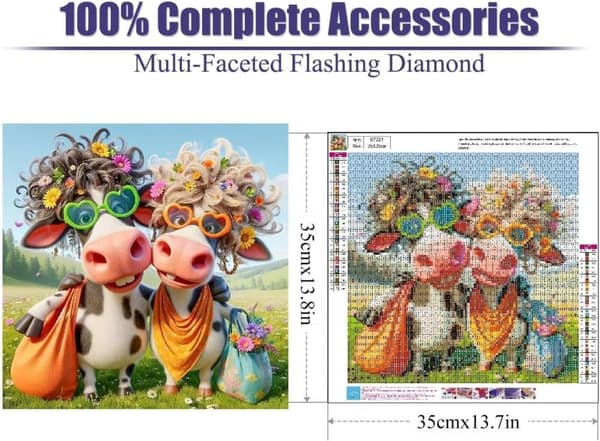 Bomclap Cow Timanttimaalaus - 5D Full Drill DIY-korutaide kodin sisustukseen 35x35 cm