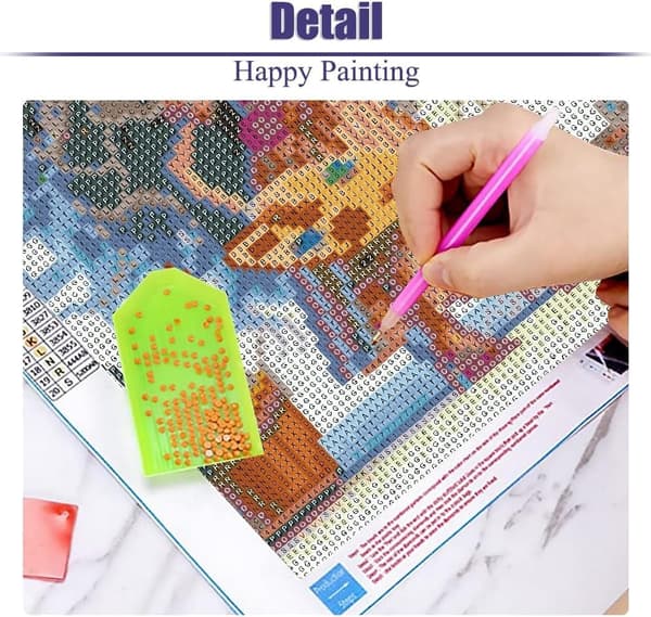 Bomclap Grandma Diamond Art Set - 5D Full Drill DIY -maalaussarja aloittelijoille, 35x35 cm
