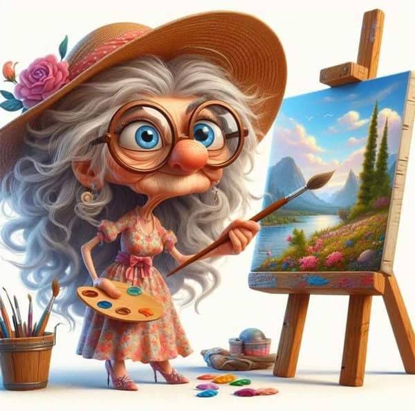 Bomclap Grandma Diamond Art Set - 5D Full Drill DIY -maalaussarja aloittelijoille, 35x35 cm