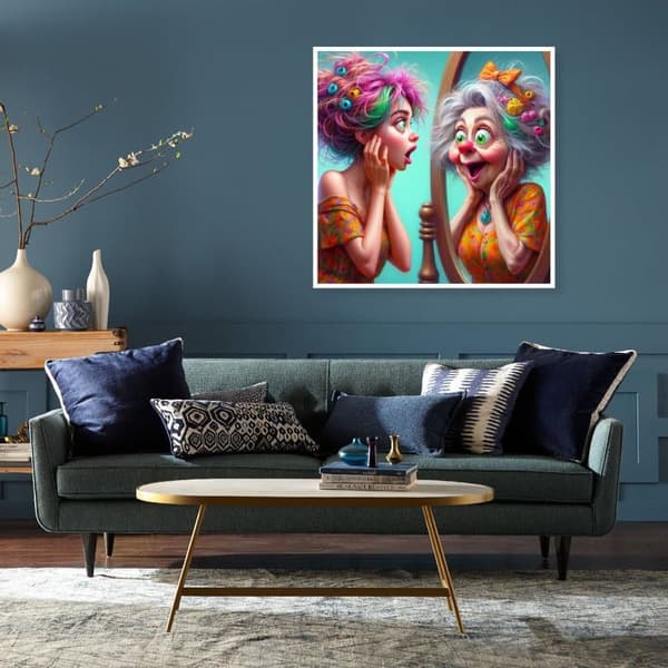 bomclap abstrakt familie diamant maleri kit - 5d fuld boremaskine DIY kunstprojekt 35x35 cm