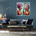 Miniatyrbillede 3 af 7: bomclap abstrakt familie diamant maleri kit - 5d fuld boremaskine DIY kunstprojekt 35x35 cm