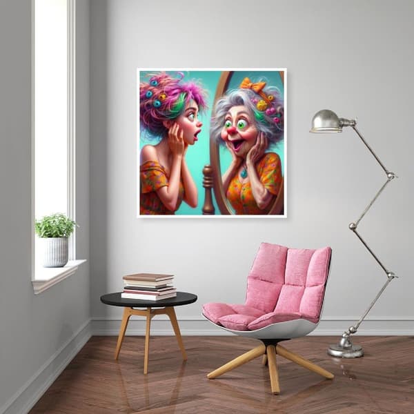 bomclap abstrakt familie diamant maleri kit - 5d fuld boremaskine DIY kunstprojekt 35x35 cm