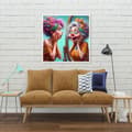 Miniatyrbillede 5 af 7: bomclap abstrakt familie diamant maleri kit - 5d fuld boremaskine DIY kunstprojekt 35x35 cm