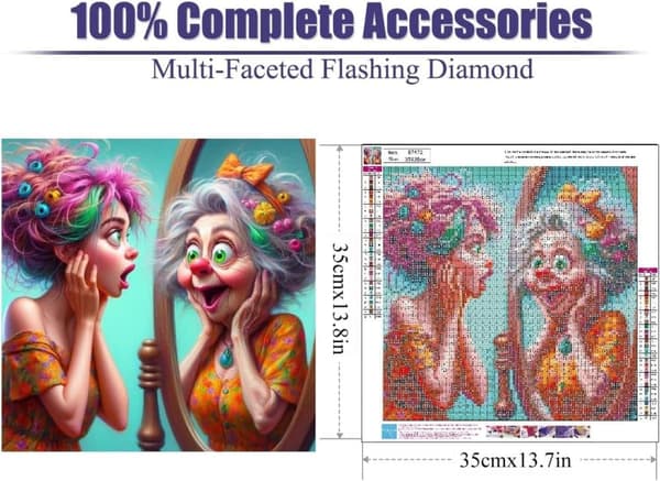 bomclap abstrakt familie diamant maleri kit - 5d fuld boremaskine DIY kunstprojekt 35x35 cm