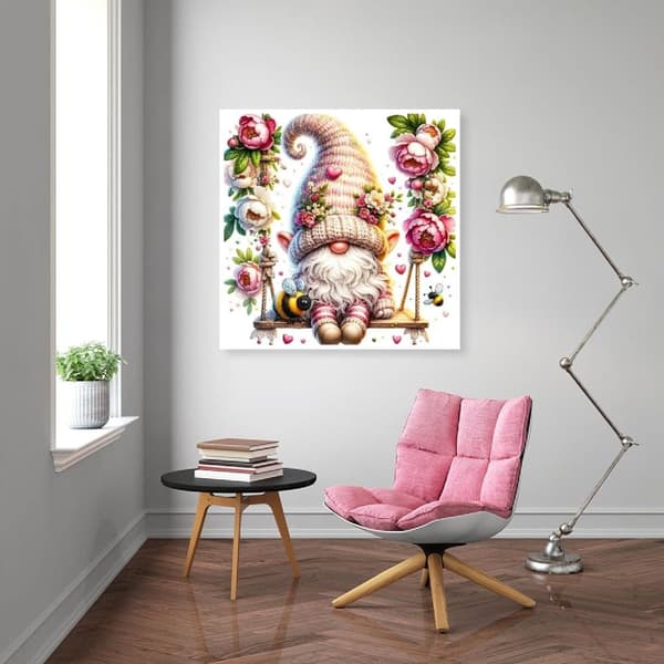 Bomclap Joulupukin kevättontti timanttitaide - 5D täysi pora DIY kevätpäivän huoneen sisustus 35x35 cm