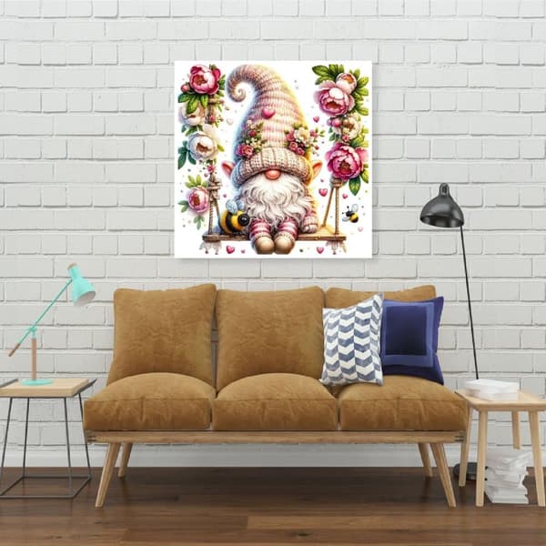 Bomclap Joulupukin kevättontti timanttitaide - 5D täysi pora DIY kevätpäivän huoneen sisustus 35x35 cm