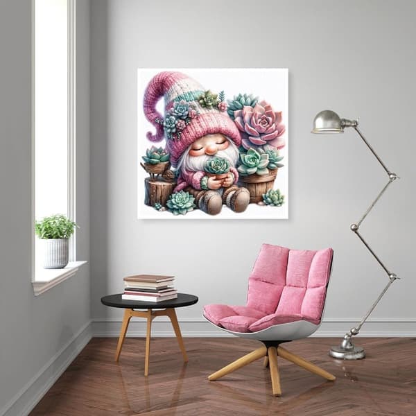 Bomclap Sukkulent & Julemandens Diamantmaleri - 5D Smykke Kunstsæt 35x35 cm