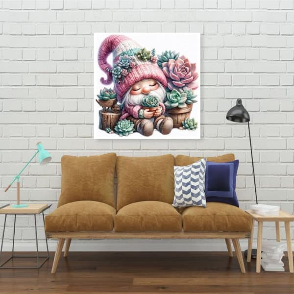 Bomclap Sukkulent & Julemandens Diamantmaleri - 5D Smykke Kunstsæt 35x35 cm