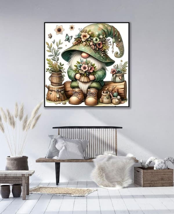 Bomclap kevätkukat timanttitaide - 5D täysi pora DIY perhosilla, 30x30 cm seinäkoriste