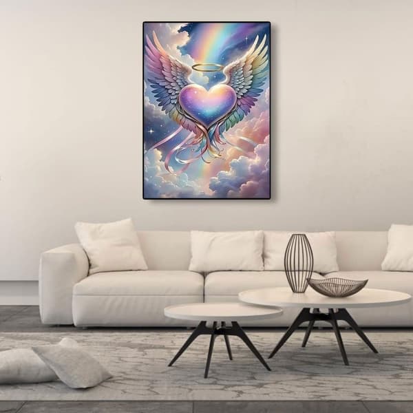 Bomclap Valentinsdag Diamantmaleri - 5D Fuld Drill DIY Hjerter og Vinger, 30x40 cm