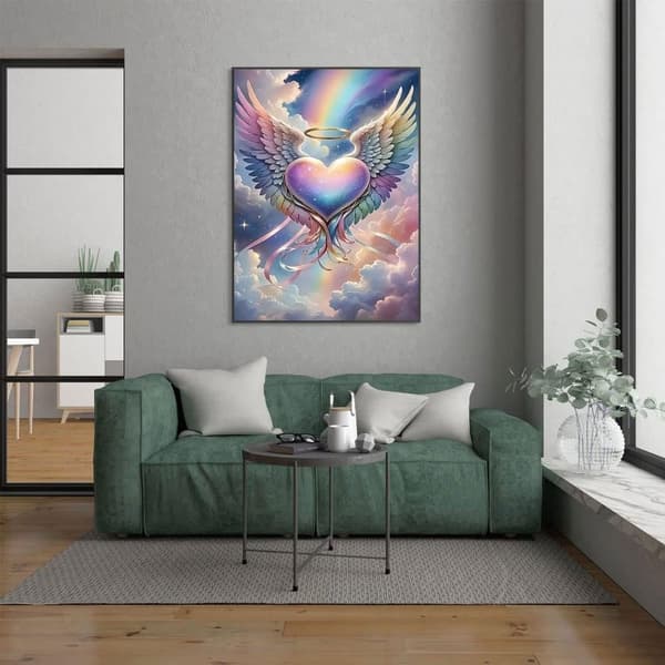 Bomclap Valentinsdag Diamantmaleri - 5D Fuld Drill DIY Hjerter og Vinger, 30x40 cm