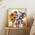 Pikkukuva 2 / 7: Bomclap Elephant Diamond Painting - 5D Full Drill DIY Animal Art, 30x30 cm