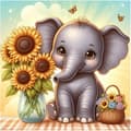 Pikkukuva 1 / 7: Bomclap Elephant Diamond Painting - 5D Full Drill DIY Animal Art, 30x30 cm