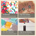 Miniatyrbillede 4 af 7: Bomclap Blomst Kat Diamantmaleri - 5D Fuld Drill DIY Smykker Kunst, 30x30 cm