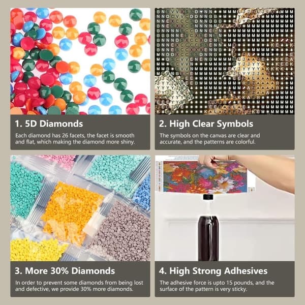 Bomclap Björnmotiv Diamantmåleri - 5D Full Drill Djurkonst för Hemmet, 30x30 cm
