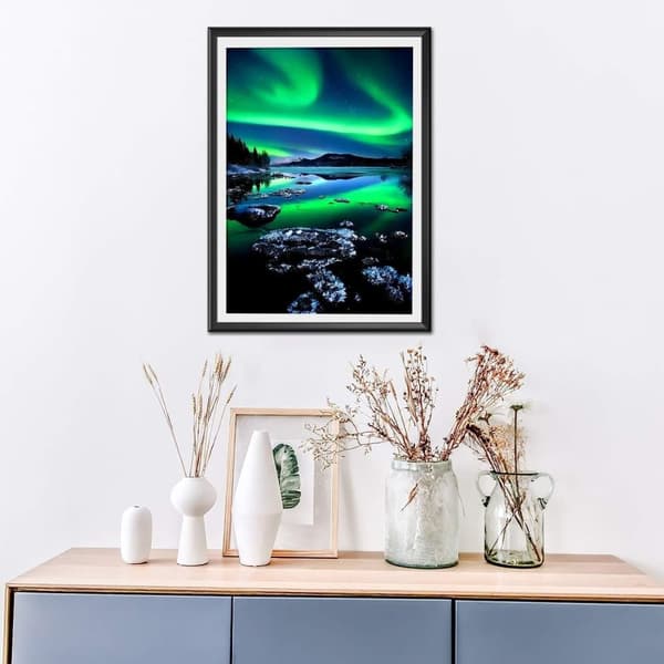 Bomclap maisematimanttimaalaussarja aikuisille, 5D-tee-se-itse-timanttitaidesarjat maisemat, Aurora-timanttipisteet, Northern Light Gem -maalaussarja
