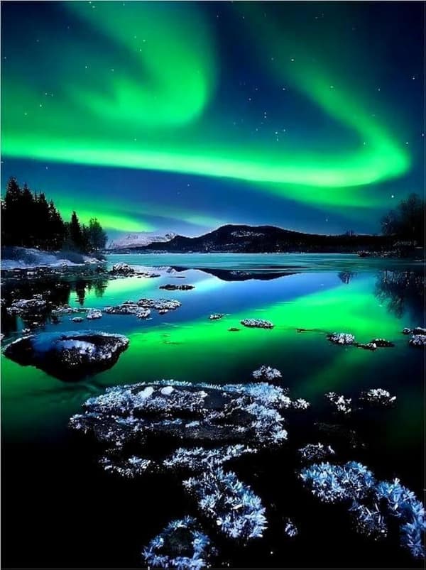 Bomclap maisematimanttimaalaussarja aikuisille, 5D-tee-se-itse-timanttitaidesarjat maisemat, Aurora-timanttipisteet, Northern Light Gem -maalaussarja