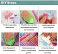 Pikkukuva 5 / 6: Bomclap Kuu Diamantti maalaus – Kukat Diamanttiaset Aikuille! 5D DIY Maisema Diamond Dots, Gem Art Kuun maisema, Koti & Työhuone Seinäkoriste