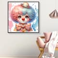 Pikkukuva 2 / 7: Bomclap Circus Clown -timanttimaalaus - 5D täysporahelmiä, 35x35 cm seinäkoriste