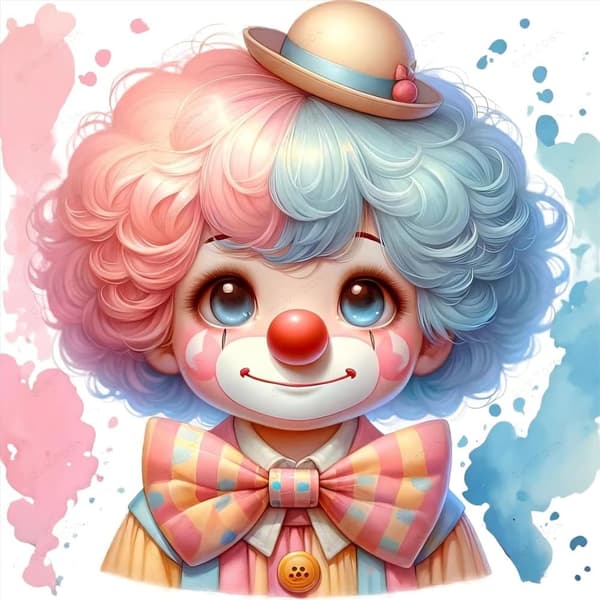 Bomclap Circus Clown -timanttimaalaus - 5D täysporahelmiä, 35x35 cm seinäkoriste