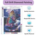 Miniatyrbillede 2 af 6: Bomclap Sommerfugl Diamond Painting Kit for Voksne – 5D DIY Diamond Art! Blomster Gemmaleri med Runde Drill