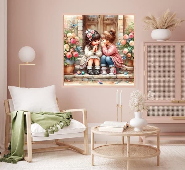 Bomclap Best Friend Diamond Art - 5D Full Drill Friendship Design, 35x35 cm Korutaide
