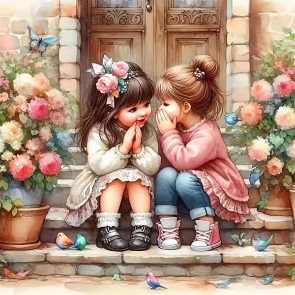 Bomclap Best Friend Diamond Art - 5D Full Drill Friendship Design, 35x35 cm Korutaide
