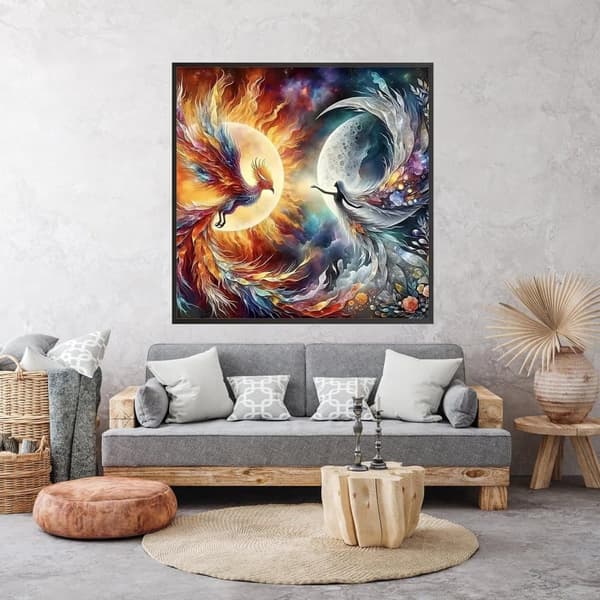 Bomclap Firebird Diamond Painting - 5D Full Drill Phoenix Design, 35x35 cm Upeaa taidetta