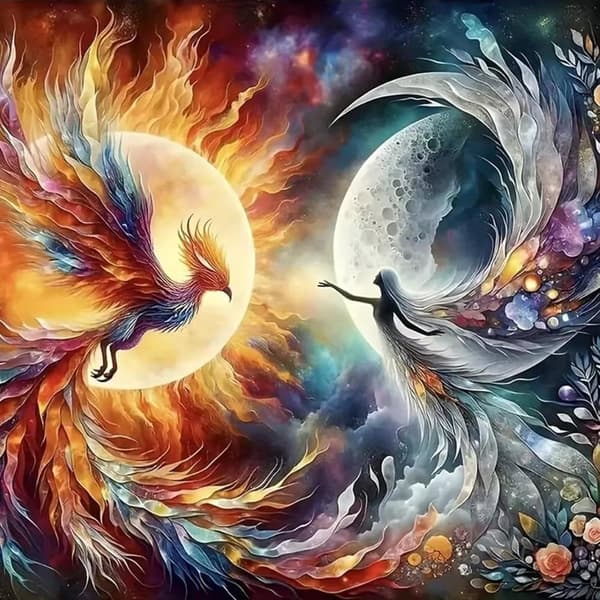 Bomclap Firebird Diamond Painting - 5D Full Drill Phoenix Design, 35x35 cm Upeaa taidetta