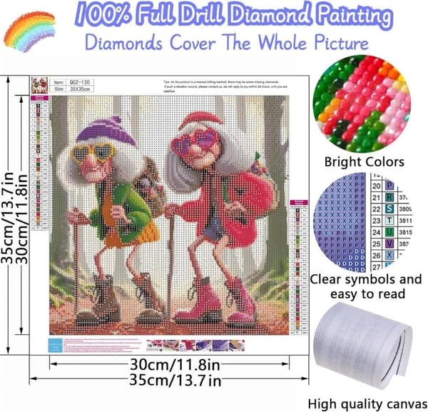 Bomclap Klatring Bedstemor Diamant Kunst - 5D Fuld Drill Humoristisk Design, 35x35 cm