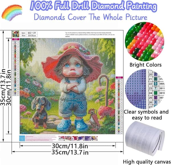 Bomclap Rainy Day Diamond Art - 5D Full Drill tunnelmallinen muotoilu, 35x35 cm