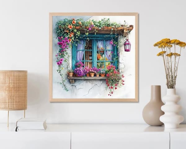 Bomclap Vinduespotter Diamantmaleri - 5D Fuld Drill Haveinspireret Kunst, 30x30 cm