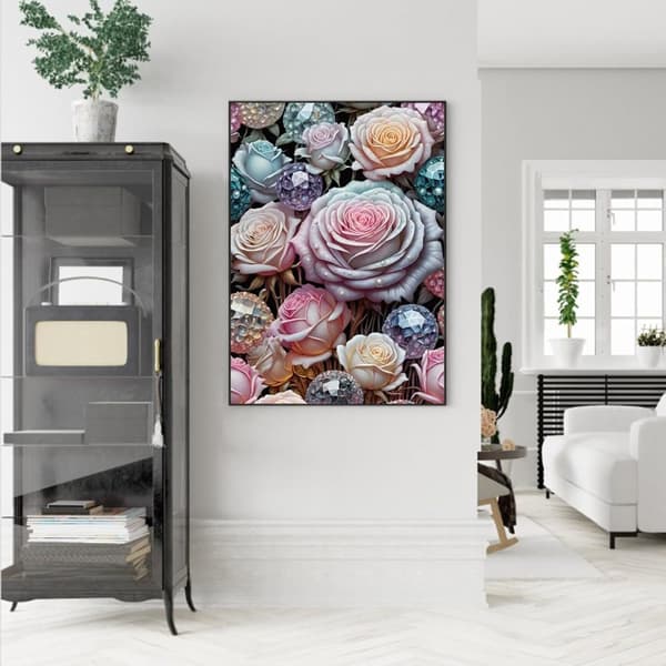 Bomclap Rosor Diamantmålning Kit – 5D Blomster Diamantkonst Kit Vuxna! DIY Floral Gem Diamantmålning, Gåva & Dekoration