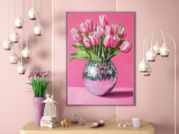 Bomclap tulppaanien timanttimaalaus - 5D täyspora kevään inspiroimaa taidetta, 30x40 cm