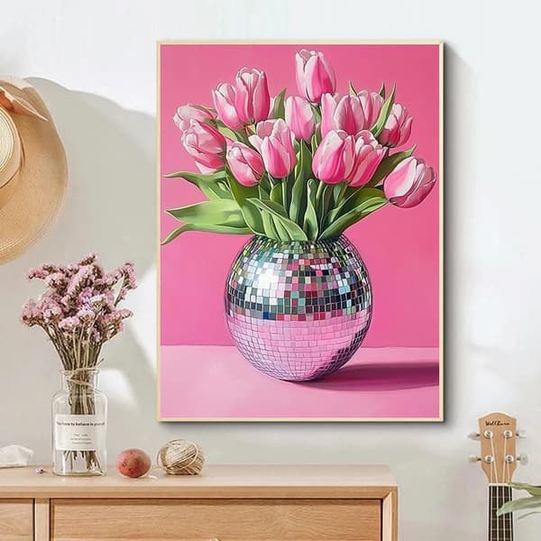 Bomclap tulppaanien timanttimaalaus - 5D täyspora kevään inspiroimaa taidetta, 30x40 cm