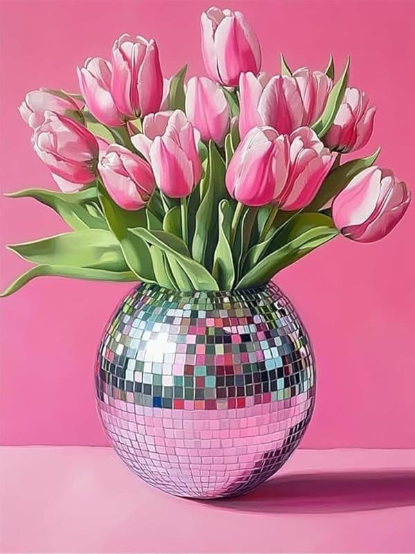 Bomclap tulppaanien timanttimaalaus - 5D täyspora kevään inspiroimaa taidetta, 30x40 cm