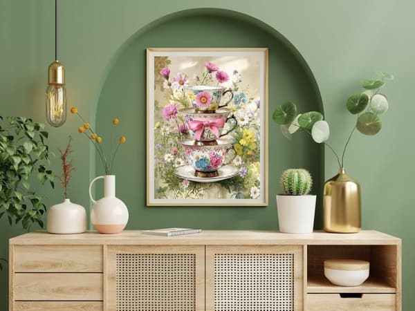 Bomclap tekop blomst diamant kunst - 5D fuld boremaskine boho dekoration, 30x40 cm