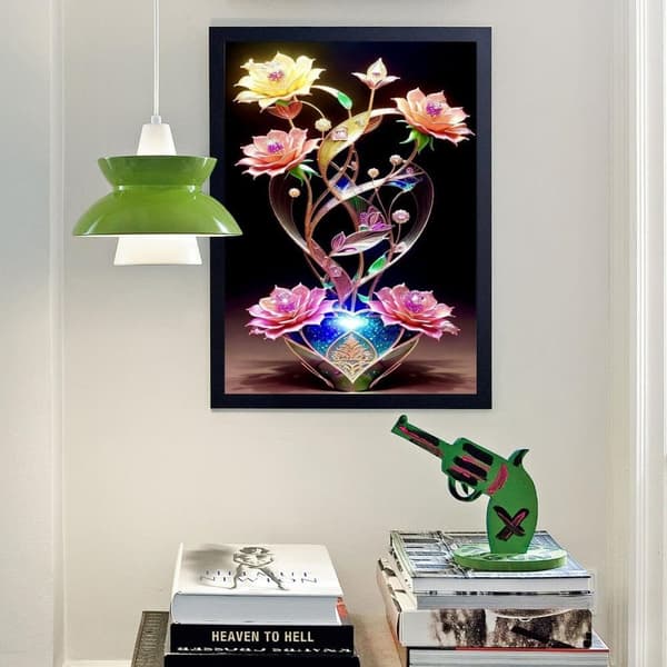 Bomclap Blomster Diamantmålning Kit – 5D DIY Blomster Diamantkonst Kit för Vuxna Nybörjare, Gem Floral Diamantmålning Kit för Gåva & Dekoration