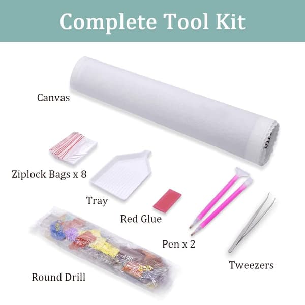 Bomclap Blomster Diamantmålning Kit – 5D DIY Blomster Diamantkonst Kit för Vuxna Nybörjare, Gem Floral Diamantmålning Kit för Gåva & Dekoration