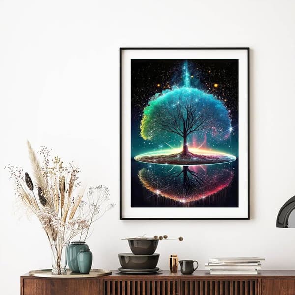 Bomclap Tree of Life -timanttimaalaus - 5D Full Drill -symbolitaide aloittelijoille, 30x40 cm