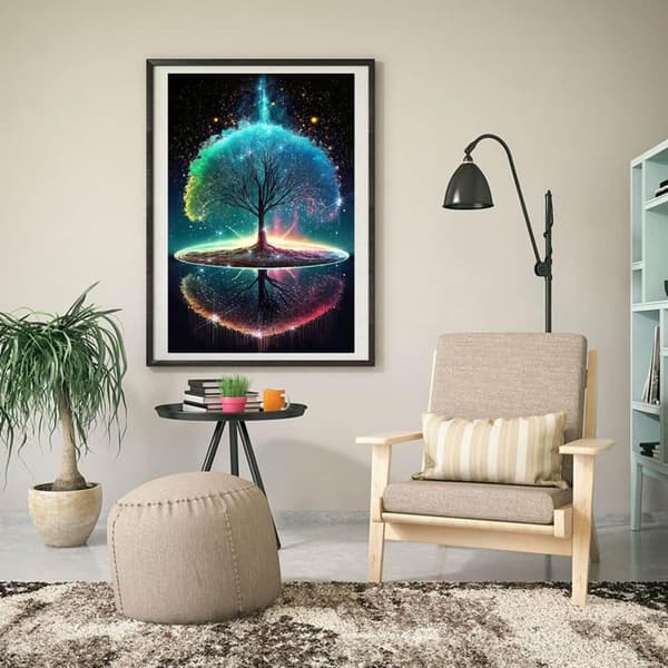 Bomclap Tree of Life -timanttimaalaus - 5D Full Drill -symbolitaide aloittelijoille, 30x40 cm