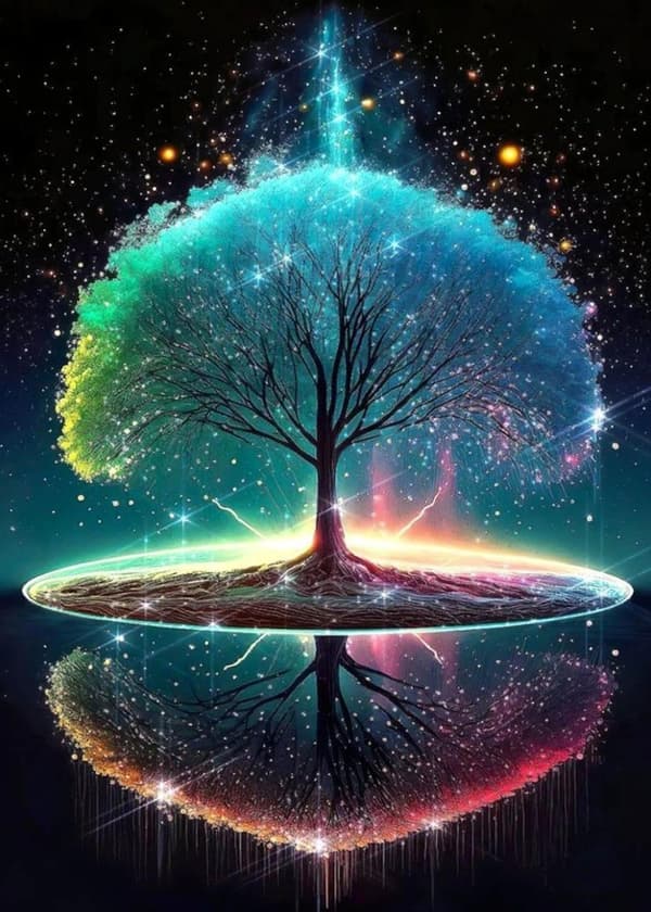 Bomclap Tree of Life -timanttimaalaus - 5D Full Drill -symbolitaide aloittelijoille, 30x40 cm