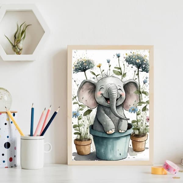 Bomclap Elefantunge Diamantkonst - 5D Full Drill Djurmotiv, 30x40 cm Smyckeskonst