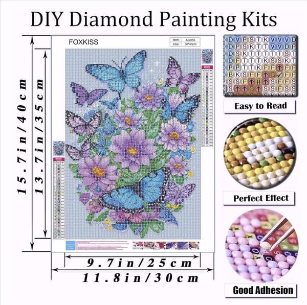 Bomclap Sommer Sommer Sommerfugl Diamantmaleri - 5D Fuld Drill Farverigt Design, 30x40 cm