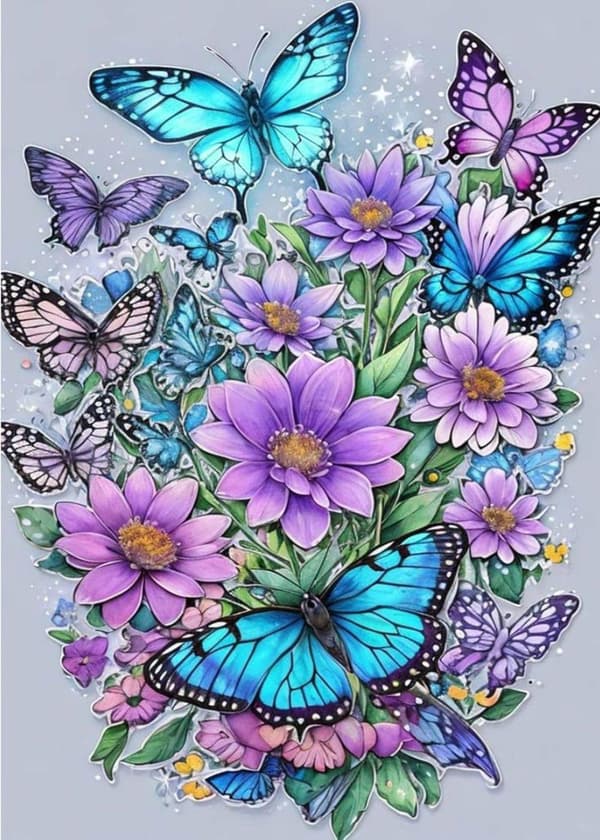 Bomclap Sommer Sommer Sommerfugl Diamantmaleri - 5D Fuld Drill Farverigt Design, 30x40 cm