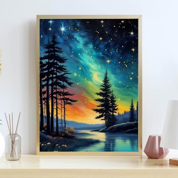 Bomclap Stjernetræ Diamantmaleri - 5D Fuld Drill Magic Nordic Design, 30x40 cm