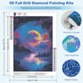 Pikkukuva 5 / 7: Bomclap 5D Diamond Art Kit Aikuiset – DIY värikäs kuutamo-timanttimaalaus! Täysi porakristallitaidesarja, kodin seinäkoristelu ja lahja