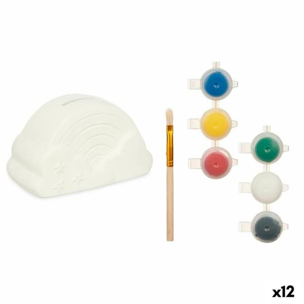 Måla din egen sparbössa Pincello BS2660 Vit 13,9 x 8,4 x 9,6 cm Regnbåge (12 antal)