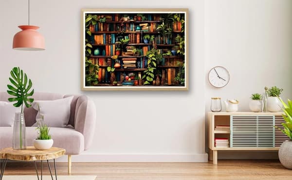 Bomclap kirjahylly timanttimaalaussarja aikuisille DIY 5D timanttitaide täysi pyöreä pora kodinsisustus seinätaidelahja 30x40cm