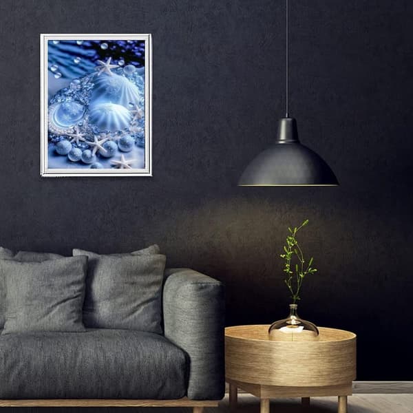 Bomclap Shells Diamond Art Kit 5D Kesä Ranta DIY Seinäkoriste Aloittelijaystävällinen Timanttihelmet Taide 30x40 cm